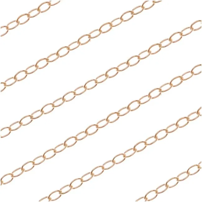 14/20 Gold FIlled Delicate Flat Cable Chain, 1.3mm, by the Foot
