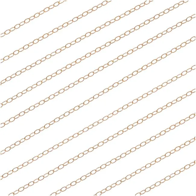 14/20 Gold FIlled Delicate Flat Cable Chain, 1.3mm, by the Foot