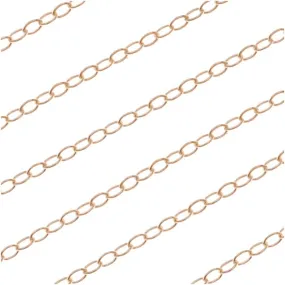 14/20 Gold FIlled Delicate Flat Cable Chain, 1.3mm, by the Foot