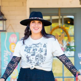 Black Fashion Hat w/ Aztec Hatband