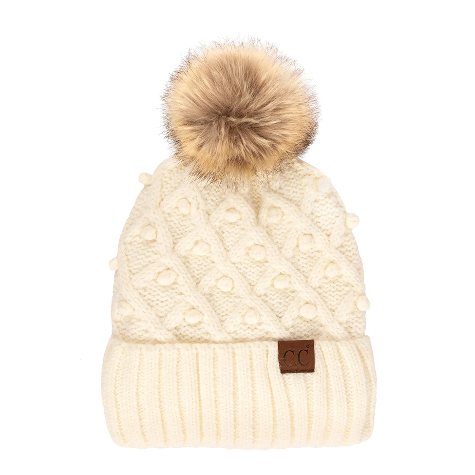 CC Kids and Adult Crafted Pom Detail Beanies Hats