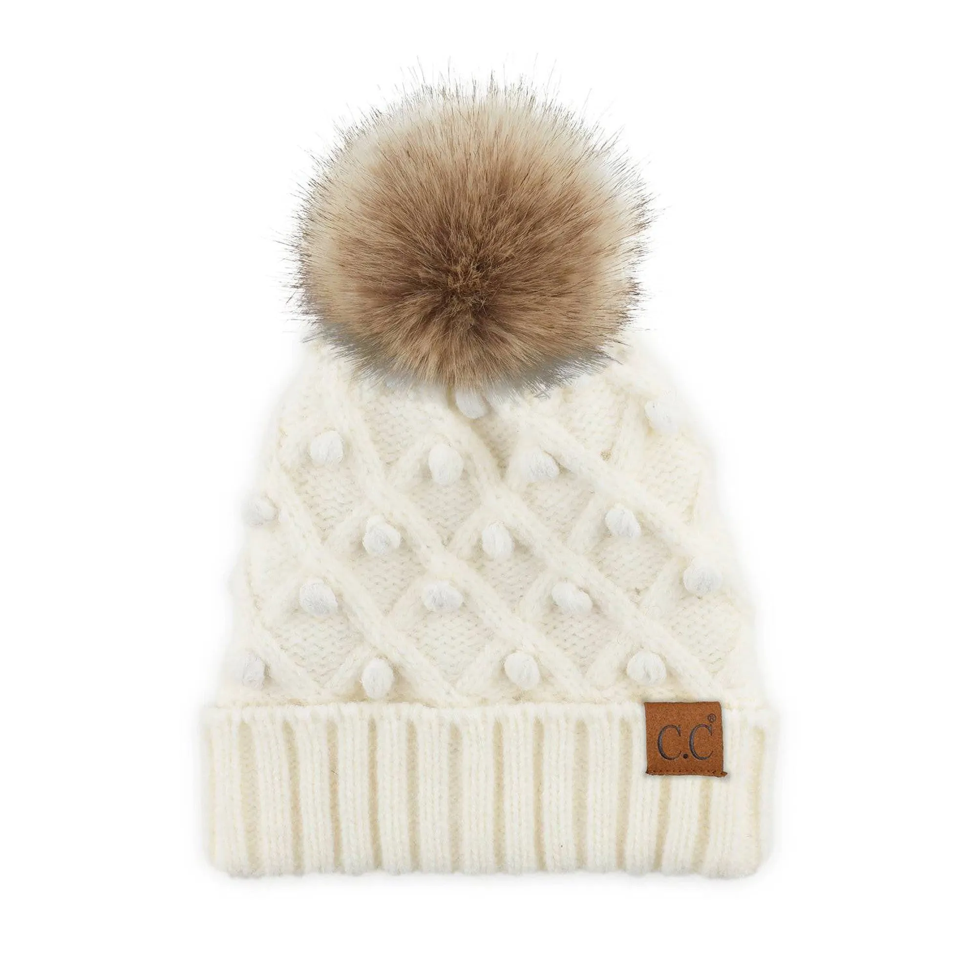 CC Kids and Adult Crafted Pom Detail Beanies Hats