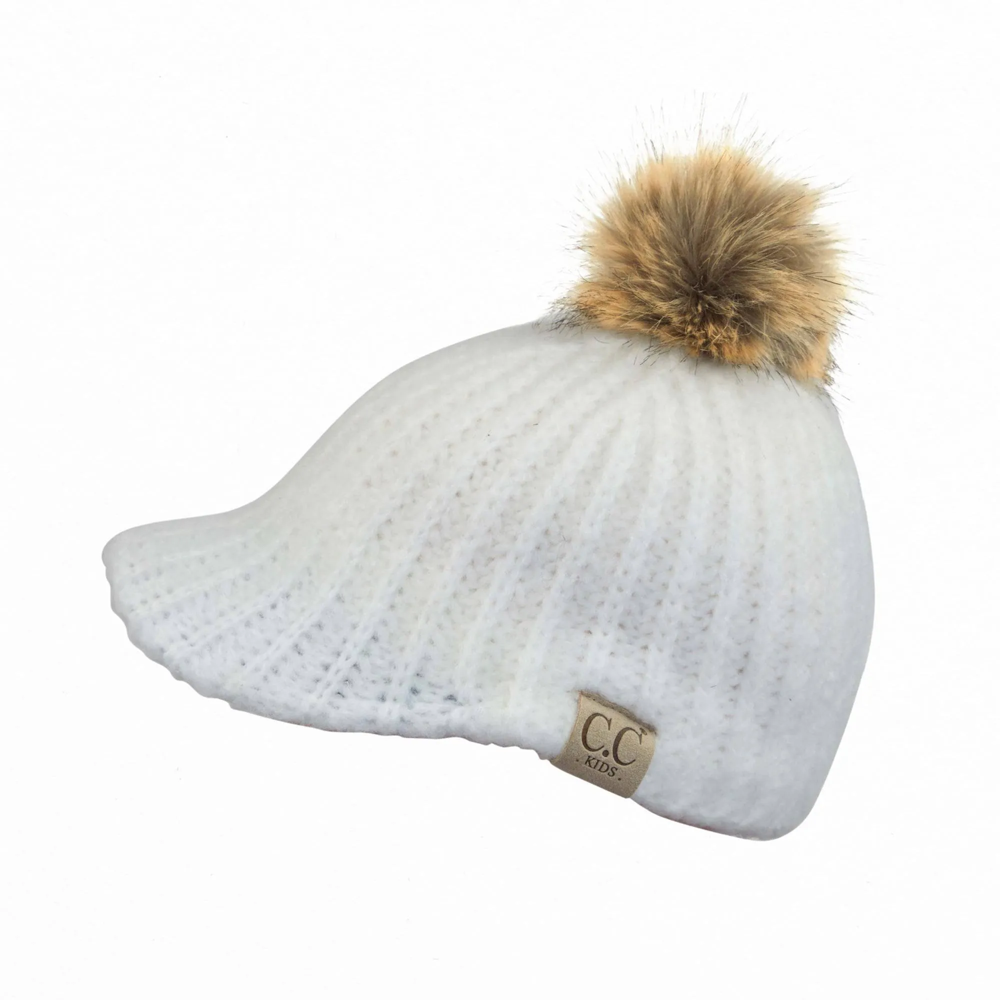 CC Knitted Kids Toddler to Kid 1T to 5T Pom Ball Cap Beanie