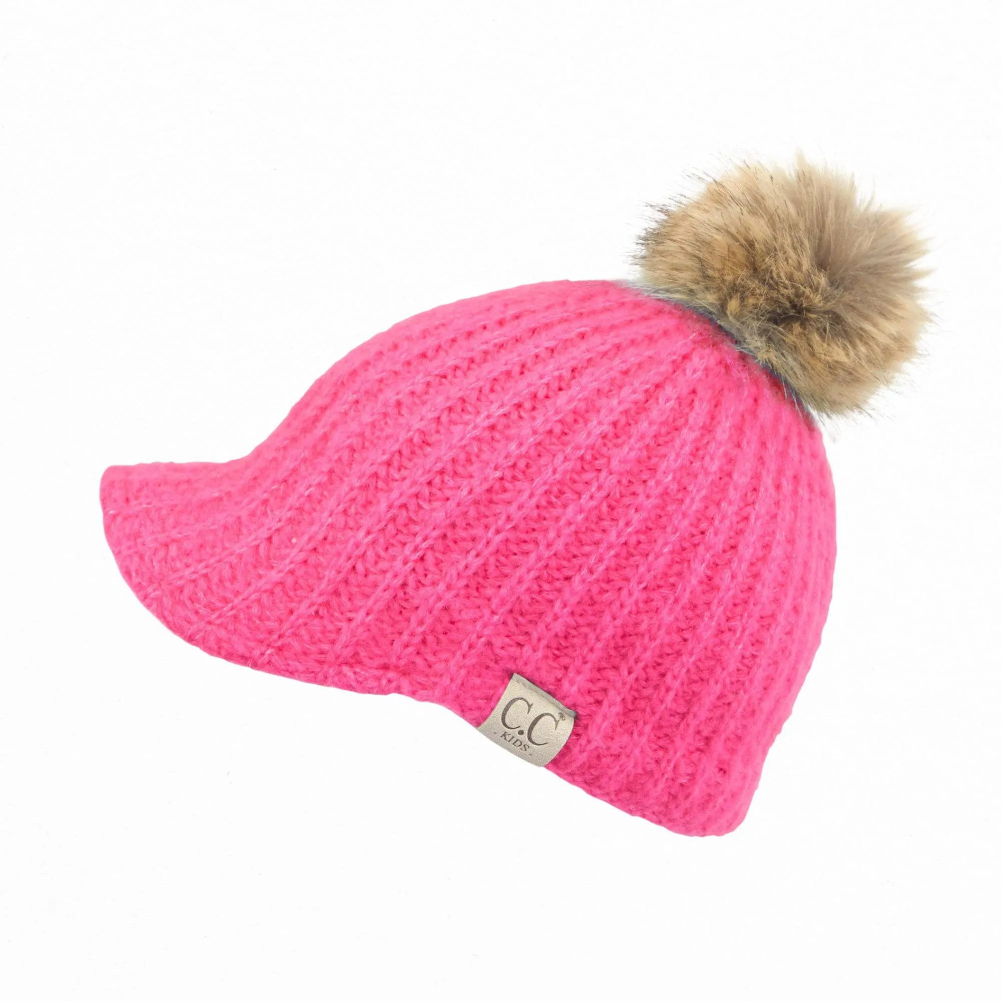 CC Knitted Kids Toddler to Kid 1T to 5T Pom Ball Cap Beanie