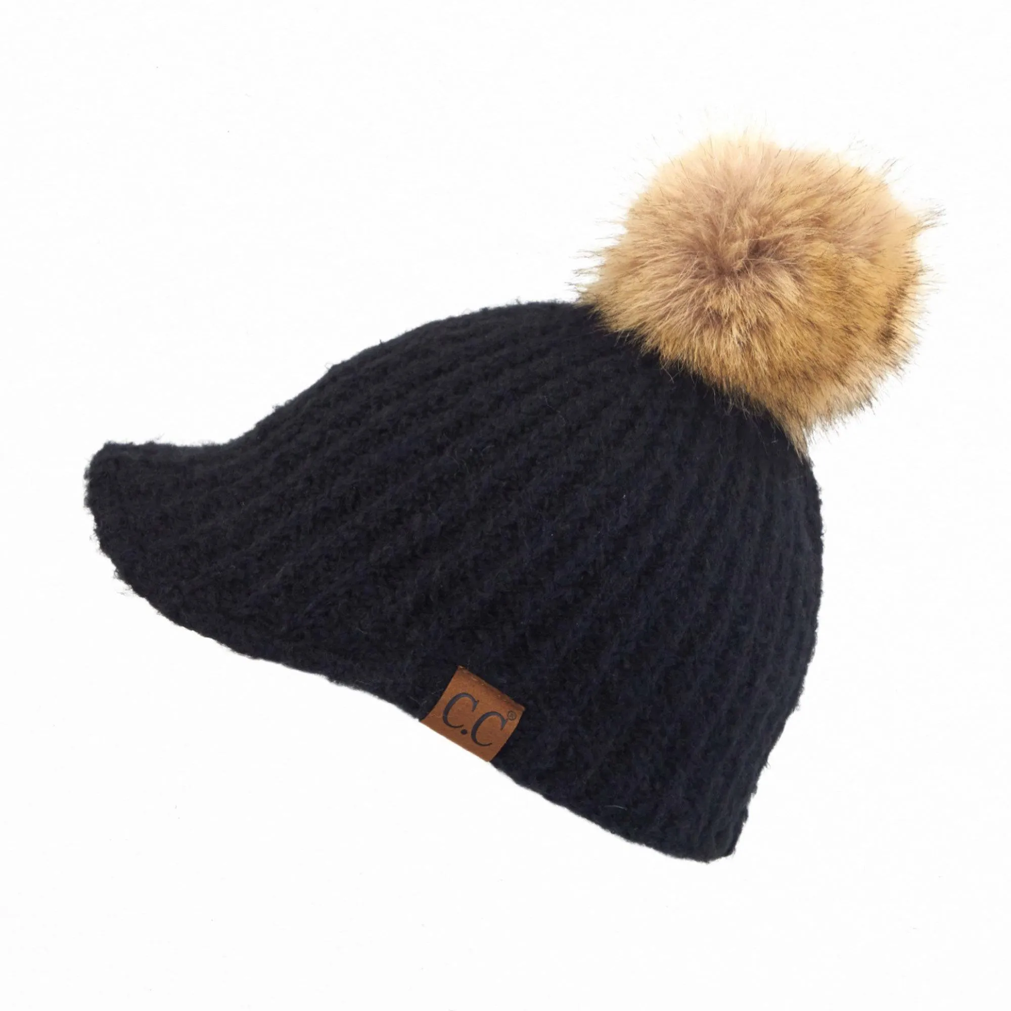 CC Knitted Kids Toddler to Kid 1T to 5T Pom Ball Cap Beanie