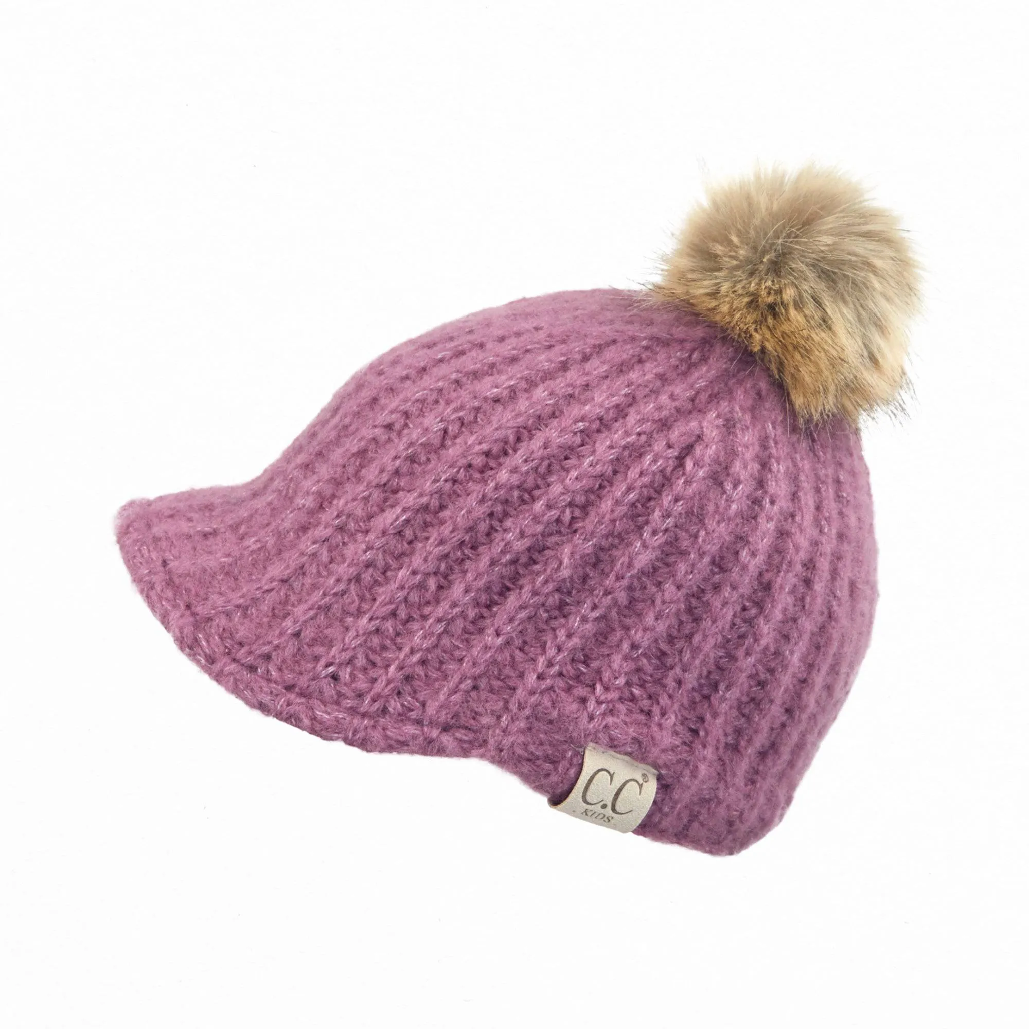 CC Knitted Kids Toddler to Kid 1T to 5T Pom Ball Cap Beanie