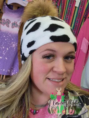 Cowprint Pom Beanie