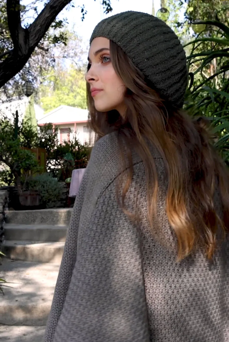 Cozy Boucle Rib Knit Fashion Hat Beret