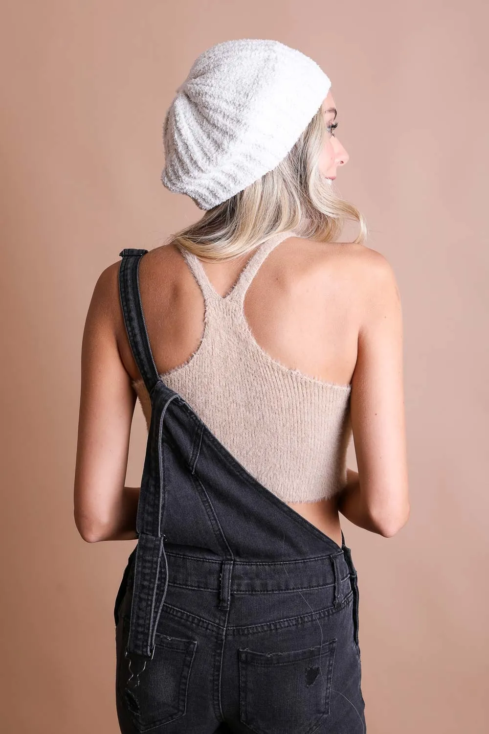 Cozy Boucle Rib Knit Fashion Hat Beret