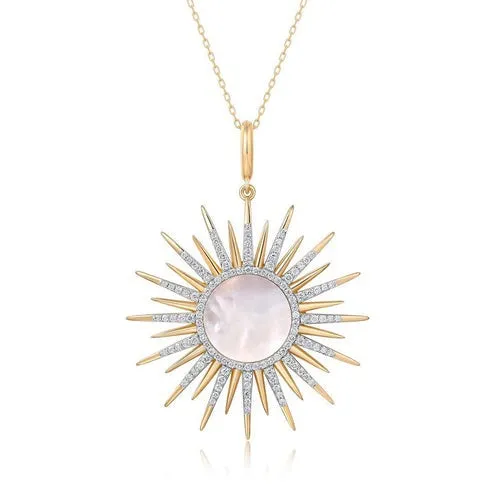 Diamond Malachite Pearl Pendant Necklace