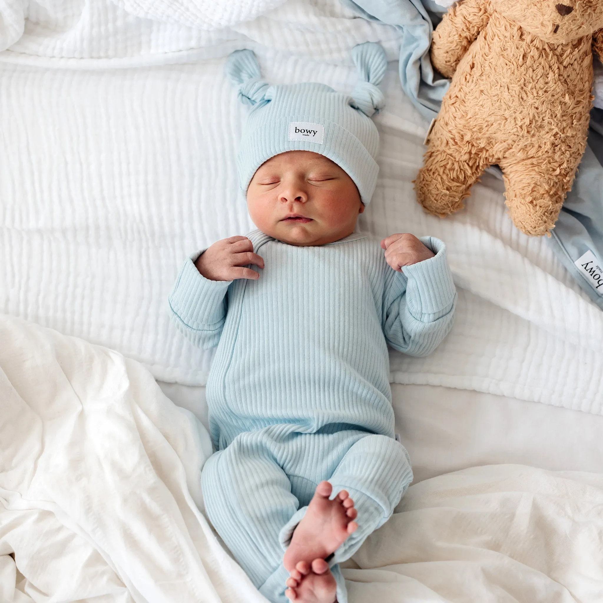 Double Knot Beanie - Powder Blue