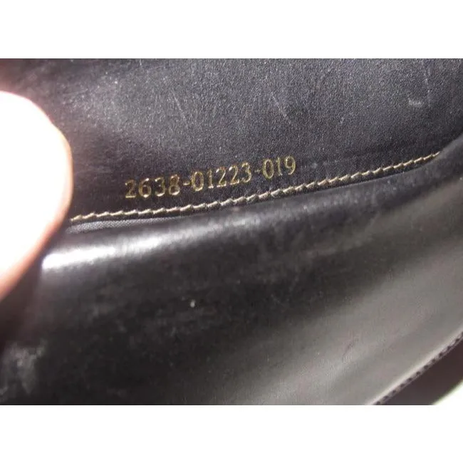 Fendi Black Grey And Brown Thin Striped Print Coated Canvas And Black Leather Vintage Wallet