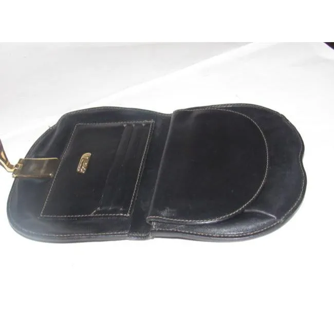 Fendi Black Grey And Brown Thin Striped Print Coated Canvas And Black Leather Vintage Wallet