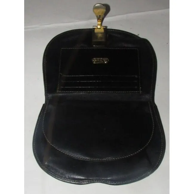 Fendi Black Grey And Brown Thin Striped Print Coated Canvas And Black Leather Vintage Wallet