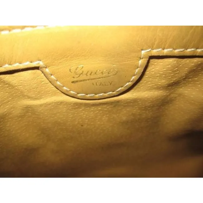 Gucci Vintage Pursesdesigner Purses Coated Canvas With Small G Logoleather In Browns With Wide Redgr