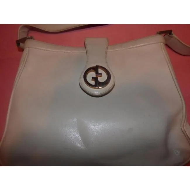 Gucci Vintage Pursesdesigner Purses White Leather Shoulder Bag