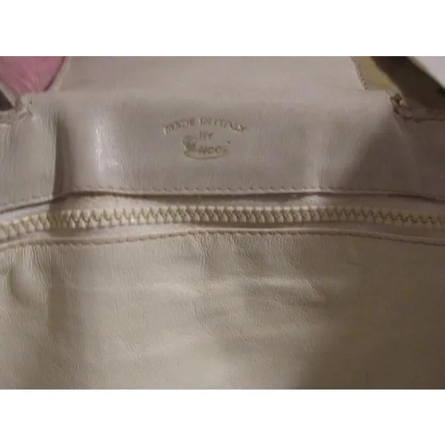 Gucci Vintage Pursesdesigner Purses White Leather With Red And Blue Striped Accents Canvas Shoulder