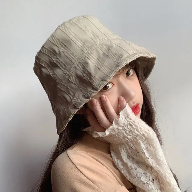 Hulianfu Bucket Hats Women Solid Simple Basic All-match Casual New Design Korean Fashion Sun Protection Streatwear Harajuku College Cozy