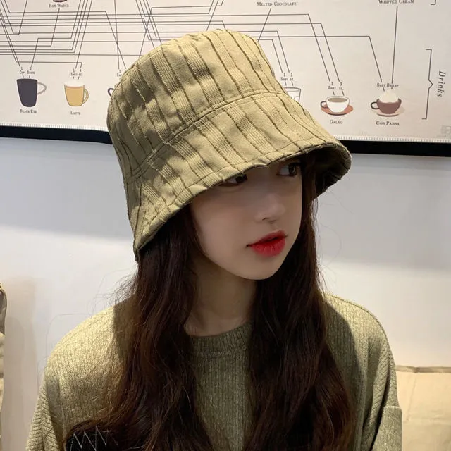 Hulianfu Bucket Hats Women Solid Simple Basic All-match Casual New Design Korean Fashion Sun Protection Streatwear Harajuku College Cozy
