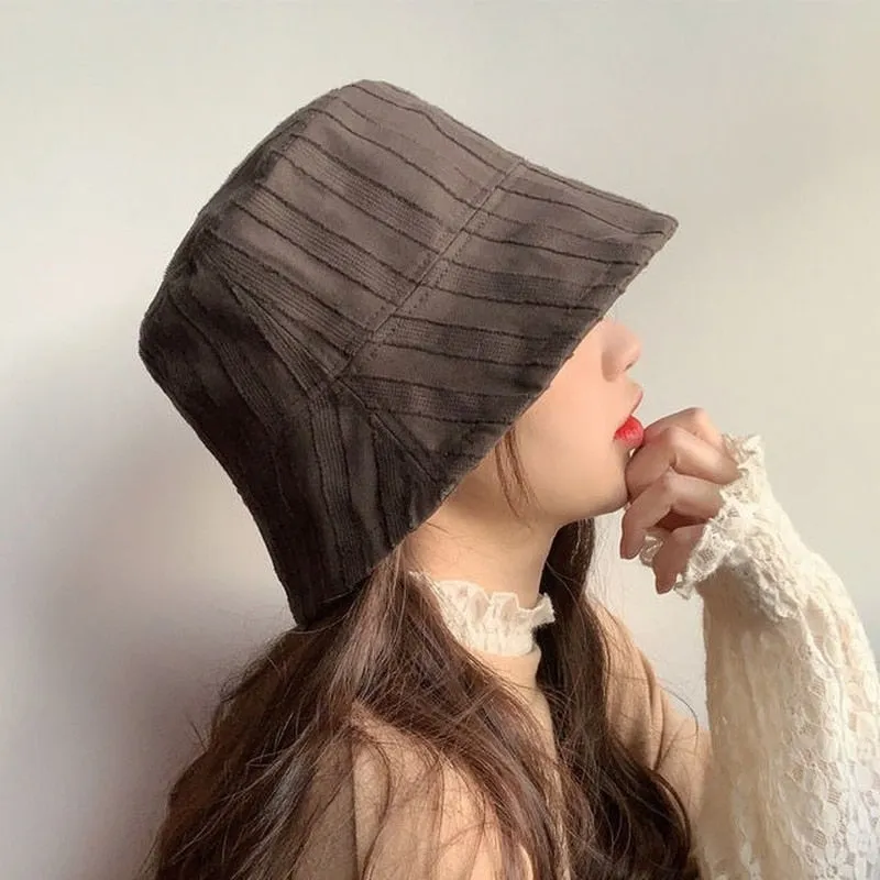 Hulianfu Bucket Hats Women Solid Simple Basic All-match Casual New Design Korean Fashion Sun Protection Streatwear Harajuku College Cozy