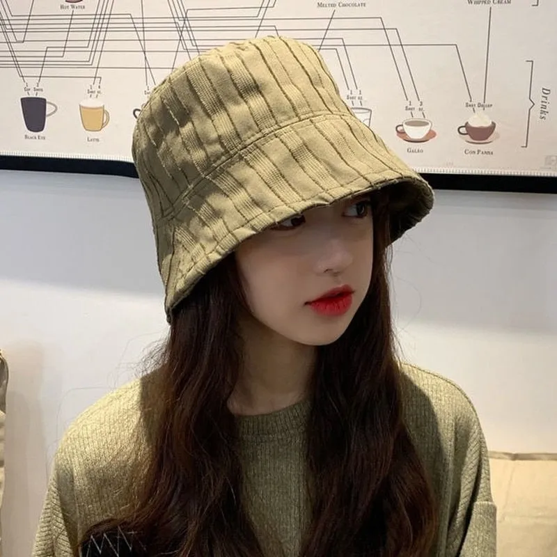 Hulianfu Bucket Hats Women Solid Simple Basic All-match Casual New Design Korean Fashion Sun Protection Streatwear Harajuku College Cozy