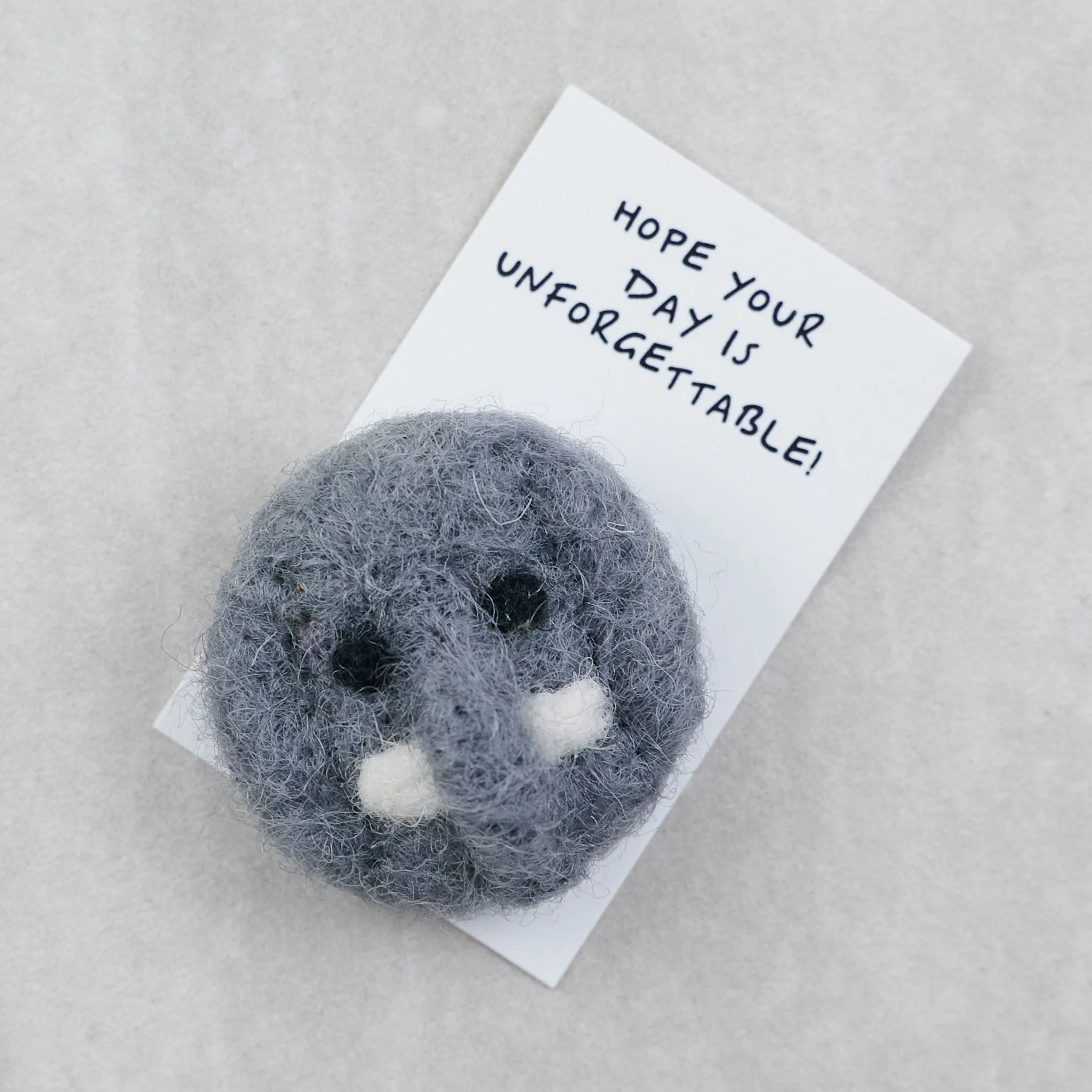 Jumbo Birthday Hug Wool Felt Elephant In A Matchbox