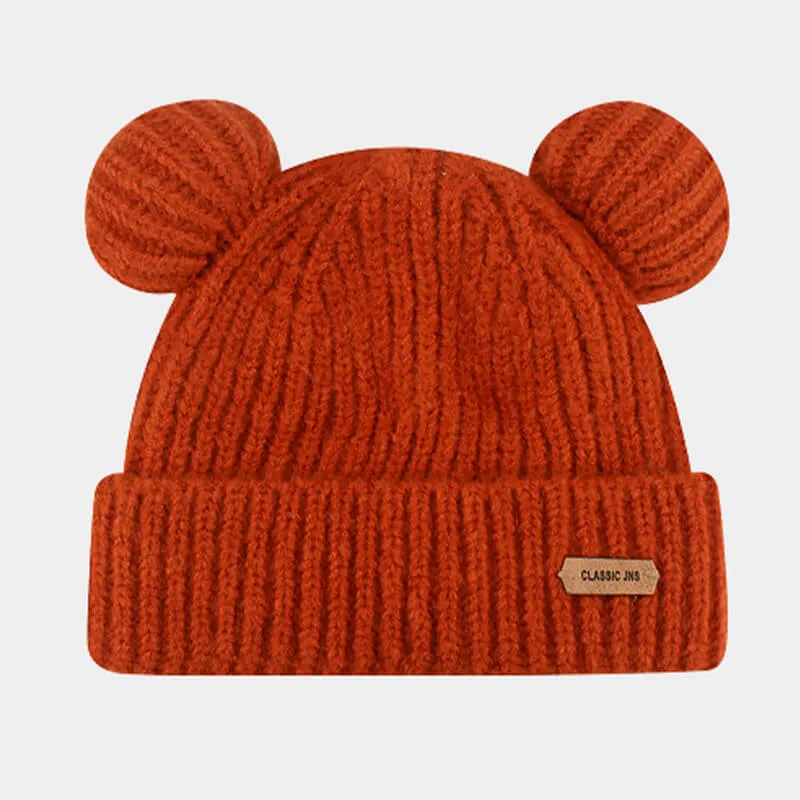 Knitted Bear Ears Winter Aesthetic Hat
