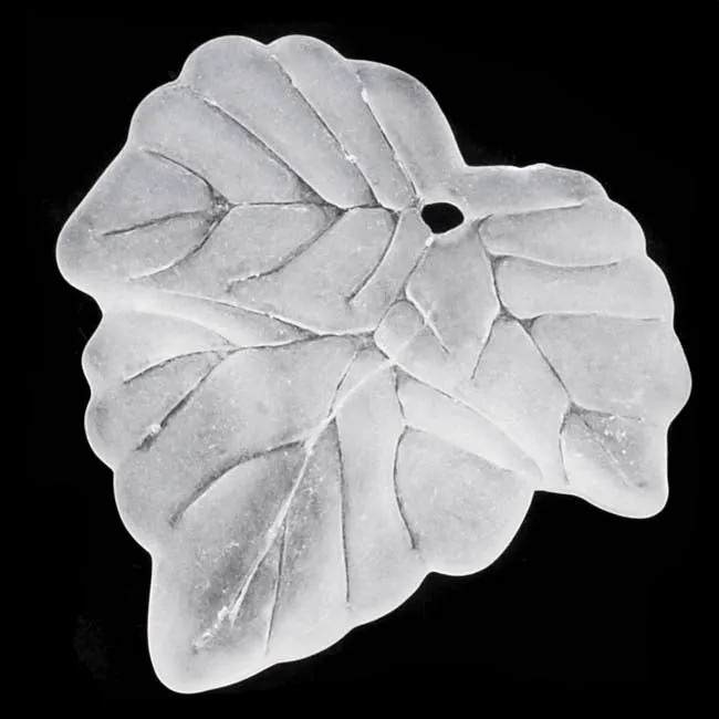 Lucite Beads Grape Leaves Matte Frosted Crystal 25mm (10 pcs)