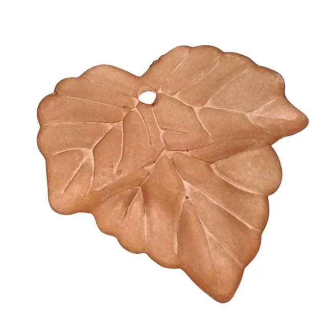 Lucite Beads Grape Leaves Matte Smoke Topaz Brown 25mm (10 pcs)