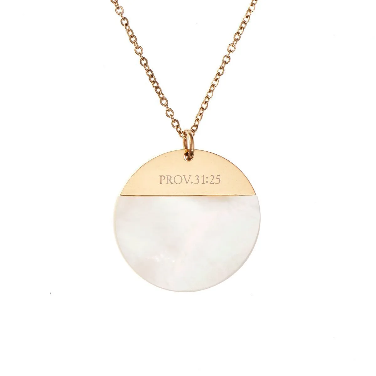 Mother Of Pearl Shell Necklace - Proverbs 31:25