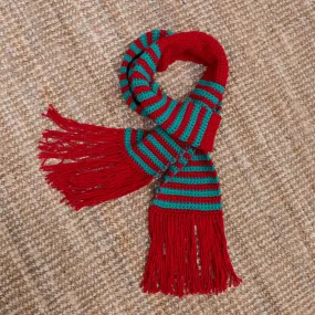 Red Heart Crochet Striped Gift Scarf