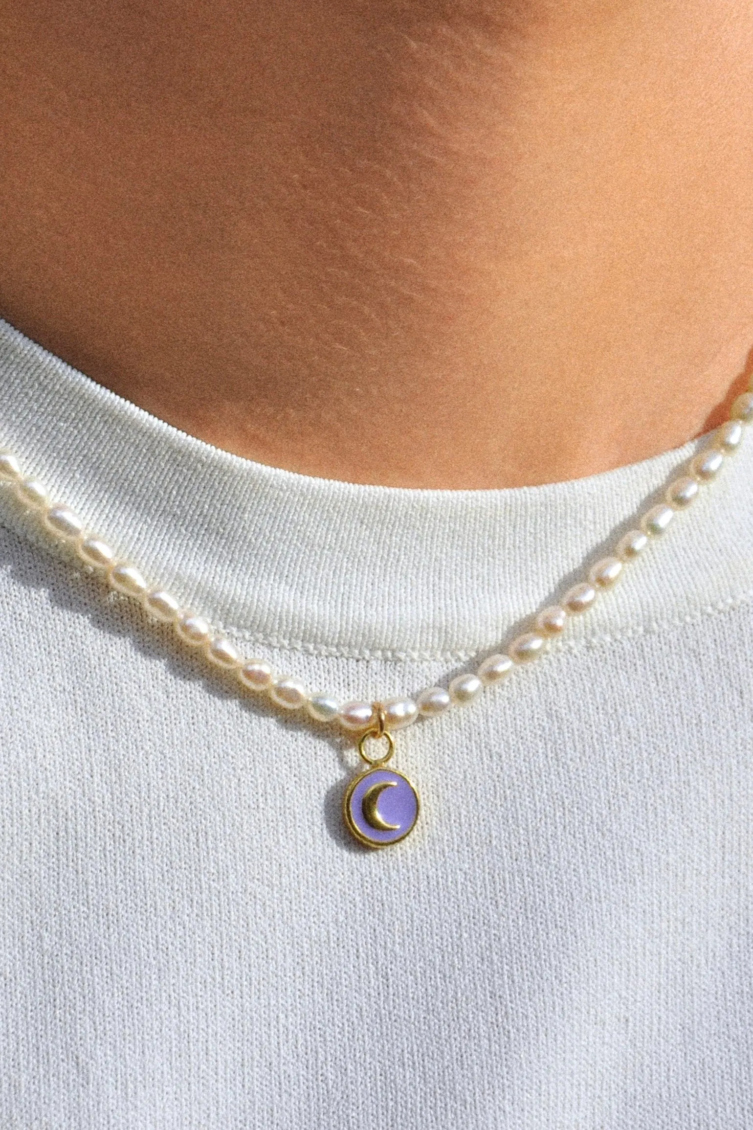 Tiny Cosmic Love Pearl Necklace