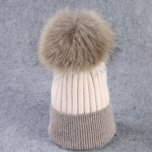 Winter wool knitted hat