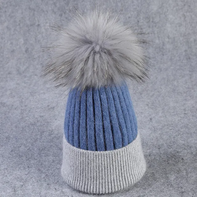 Winter wool knitted hat