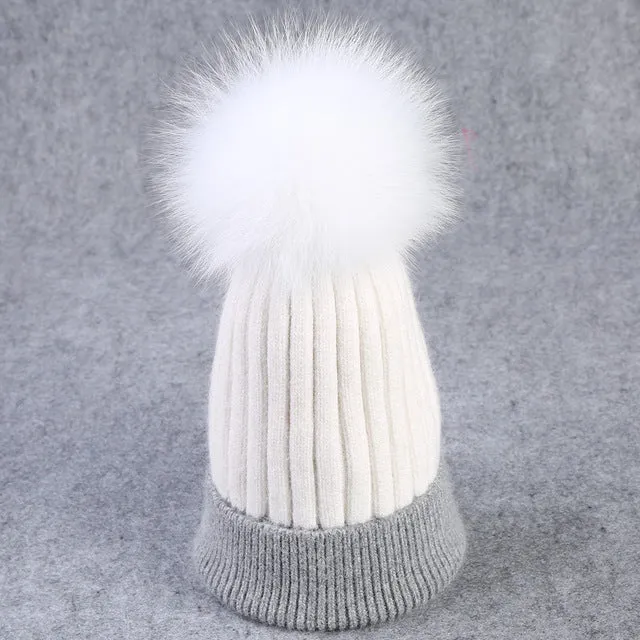 Winter wool knitted hat