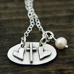 Women's Saved By Grace Double-Sided Cross Necklace